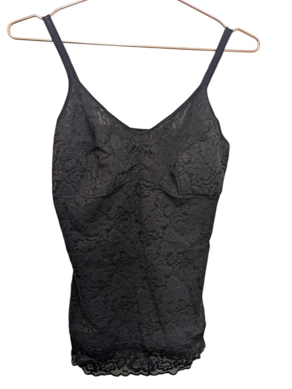 BALI Lace N Smooth Firm Control Shaping Cami Tank Top Black Womens Size XL 8L12